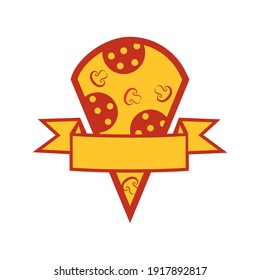 Pizza logo Concept creative symbol minimalist abstract  vector illustration