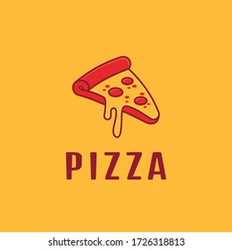 pizza logo concept inspiration with flat design style, vector illustration template