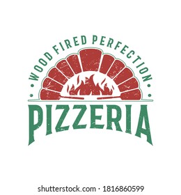 Pizza Logo, Creative Firewood Oven and Wood fired Concept Logo Design Template