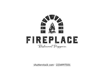 Pizza Logo, Creative Firewood Oven and Wood fired Concept Logo Design Template