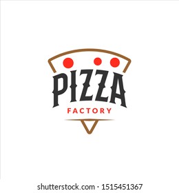 Pizza Logo Design Bakery Vector, Simple Emblem Badge Food Graphic Element