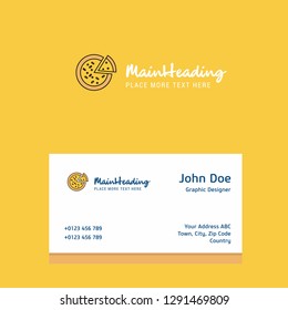 Pizza logo Design with business card template. Elegant corporate identity. - Vector