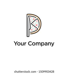 pizza logo design company vector
