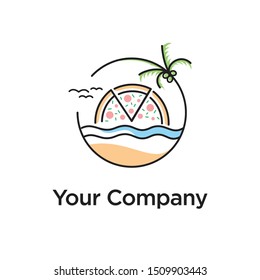 pizza logo design company vector