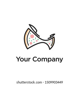 pizza logo design company vector