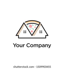 pizza logo design company vector