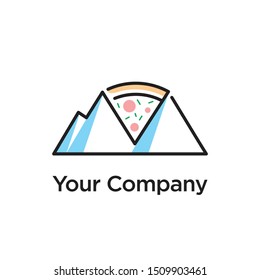pizza logo design company vector