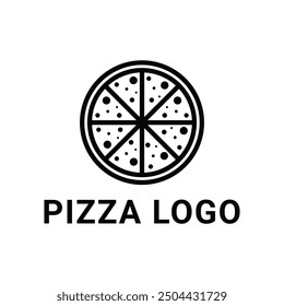 pizza logo design concept idea outline style