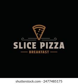 pizza logo design concept for restaurant menu or poster