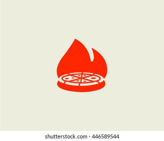 Pizza logo design. Pizzeria vector label, badge, logotype. Italian food court hipster creative sign symbol.