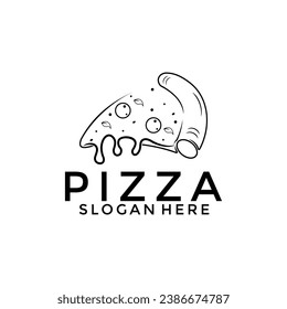 Diseño del logo Pizza comida de restaurante, Pizza Slice, restaurante, iconos, plantilla de ilustración Vector.