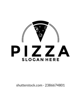 Pizza logo design restaurant food, Pizza Slice, restaurant, icons, Vector illustration template.