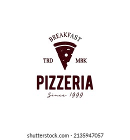 pizza logo design retro hipster vintage, slice pizza logo rustic