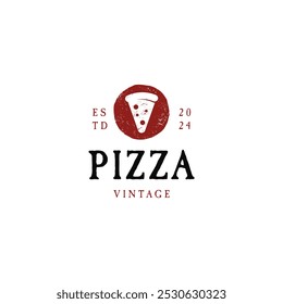 Pizza logotipo design retro hipster vintage, logotipo de pizza estilo rústico