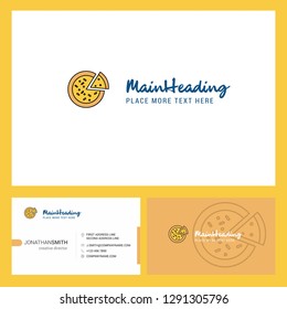 Pizza Logo design with Tagline & Front and Back Busienss Card Template. Vector Creative Design