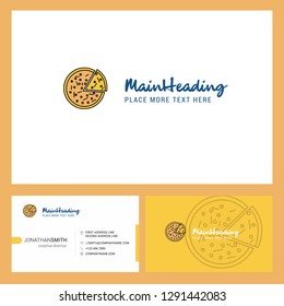Pizza  Logo design with Tagline & Front and Back Busienss Card Template. Vector Creative Design