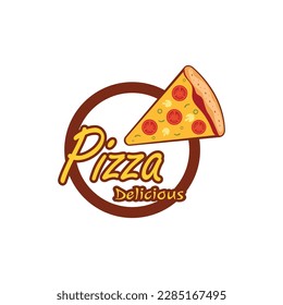 ilustración de diseño de logotipo de pizza vector