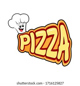 Pizza logo design with text and mascot