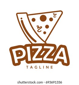 Pizza logo design with unique illustration