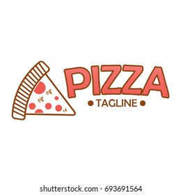 Pizza logo design with unique illustration