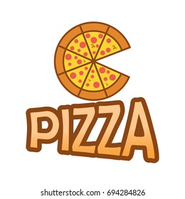 Pizza logo design with unique illustration