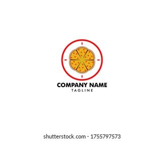 Pizza Logo Design Vector, Pizza Delivery Logo Illustration, Pizza 24 Hours Logo