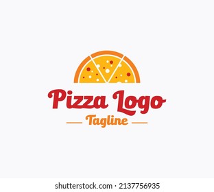 Pizza logo design vector.  Pizza icon isolated on white background.