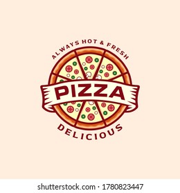 Pizza logo design vector template