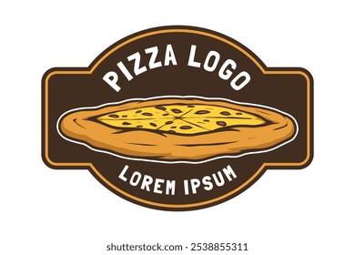 Modelo de design de emblema de logotipo de pizza