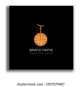 pizza logo forms a circus bike