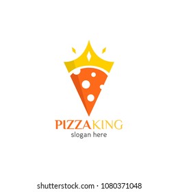 Pizza logo icon design template. Italian fast food restaurant badge, banner, vector illustration