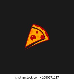 Pizza logo icon design template. Italian fast food restaurant badge, banner, vector illustration