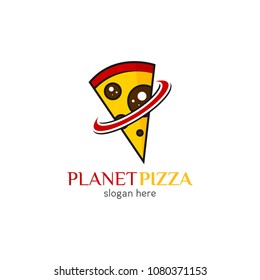 Pizza logo icon design template. Italian fast food restaurant badge, banner, vector illustration