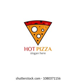 Pizza logo icon design template. Italian fast food restaurant badge, banner, vector illustration