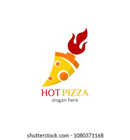 Pizza logo icon design template. Italian fast food restaurant badge, banner, vector illustration