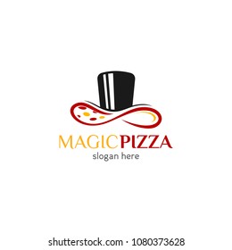 Pizza logo icon design template. Italian fast food restaurant badge, banner, vector illustration