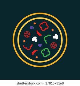 Pizza logo. Icon design. Template elements