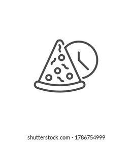 Pizza logo icon design, vector illustration, Pizza with Clock Concept design logo. Food logo template