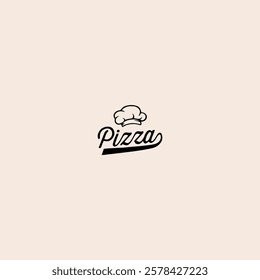 Pizza logo icon flat vector design.