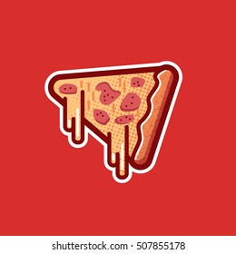 Pizza Logo Icon with red Background