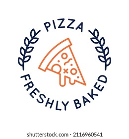 Logo de Pizza, icono. Parte del icono de pizza diseñado para establecimientos de comida relacionados con la pizza. Ilustración del vector	