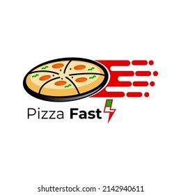 pizza logo illustration vector, fast pizza