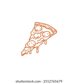 Pizza, Imagem do logotipo da Pizza, Ícone do vetor da fatia da Pizza, Ideia do logotipo da Pizza italiana, Vetor do logotipo da comida.