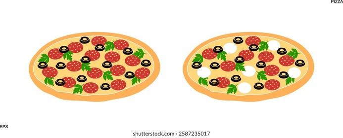 Pizza logo. Isolated pizza on white background