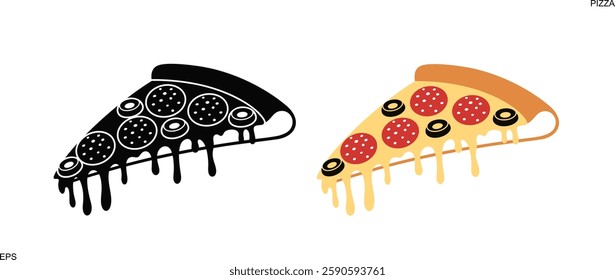 Pizza logo. Isolated pizza on white background