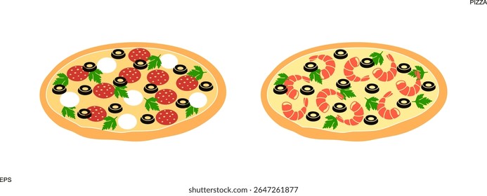 Pizza logo. Isolated pizza on white background