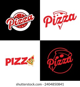 Colección de etiquetas de logotipo de Pizza