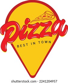 Pizza logo. Labels for menu design restaurant or pizzeria. Vector icons