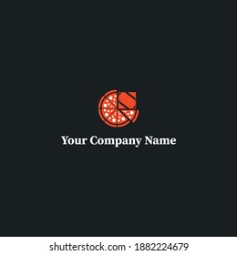 Pizza logo with letter S