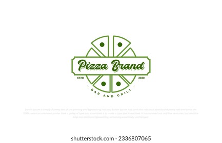 pizza logo in modern badge emblem style